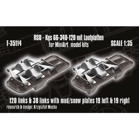 1/35 RSO Tracks - Kgs 66-340-120 with Mud/Snow Plates (Laufplatten) for MiniArt kits