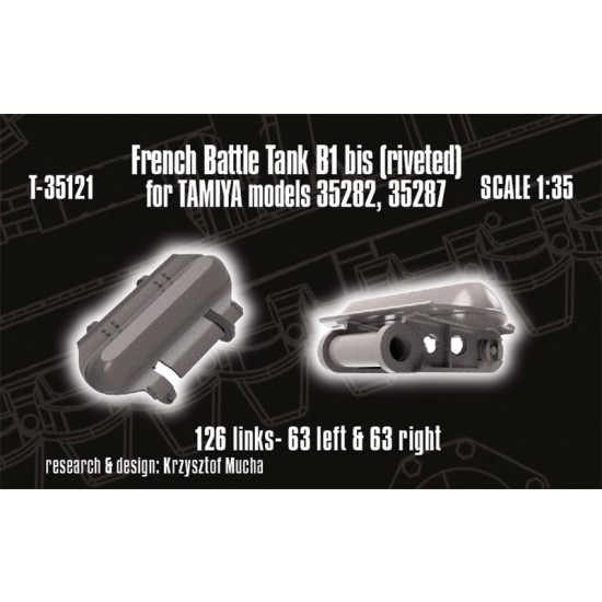 1/35 French Battle Tank B1 bis (riveted) Track for Tamiya kit