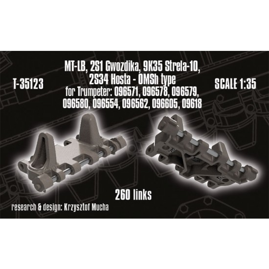1/35 MT-LB, 2S1 Gvozdika, 9K35 Strela-10, 2S34 Hosta OMSh for for Trumpeter