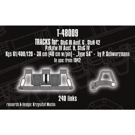 1/48 Tracks for StuG III Ausf. G; Pz.Kpfw. IV Ausf. H; StuG IV - "type 5A". 1942+ prod.