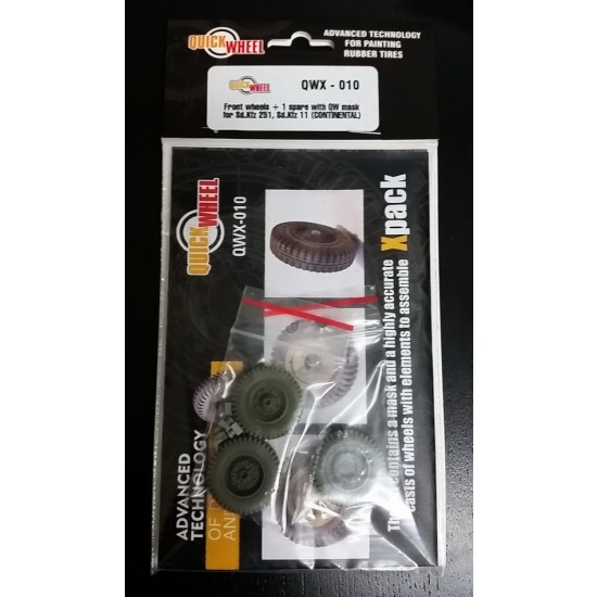 1/35 SdKfz.251 / SdKfz.11 Front Wheels + 1 Spare Wheel (Continental) w/Wheel Mask
