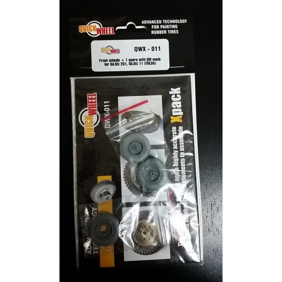 1/35 SdKfz.251 / SdKfz.11 Front Wheels + 1 Spare Wheel (Fulda) with Wheel Mask