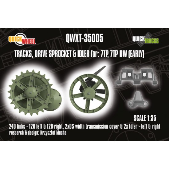 1/35 Tracks, Drive Sprockets, Idlers for 7TP, 7TP DW (early)