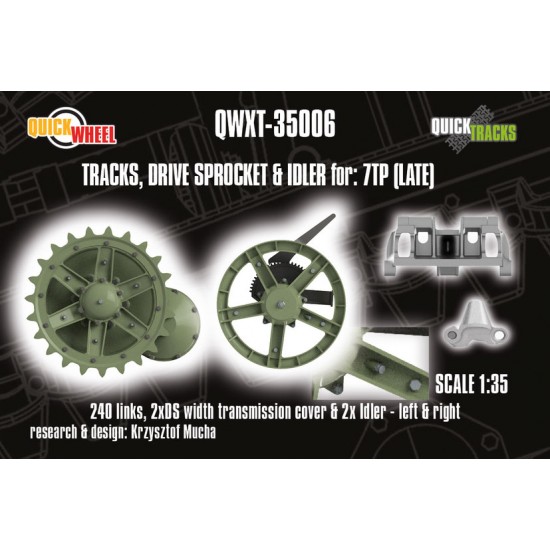 1/35 Tracks, Drive Sprockets, Idlers for 7TP (late)