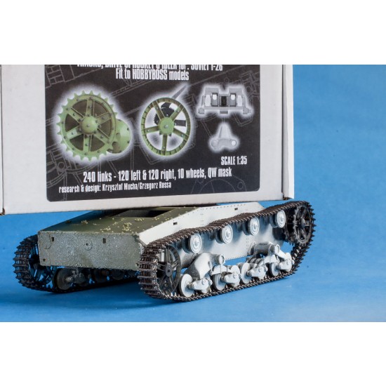 1/35 Soviet T-26 Tracks, Drive Sprockets, Idlers for HobbyBoss kits
