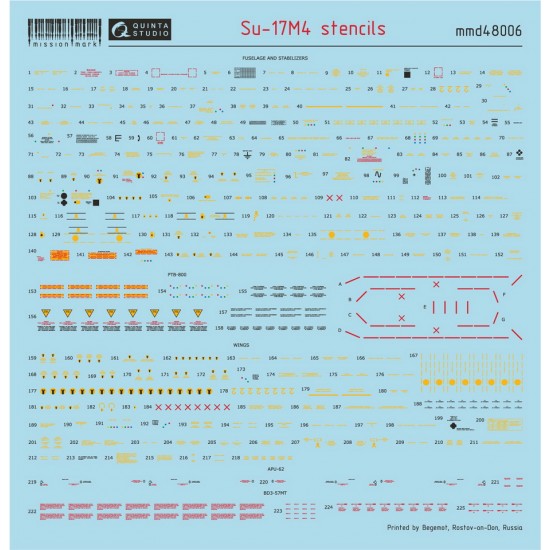Decal for 1/48 Sukhoi Su-17M4 Stencil