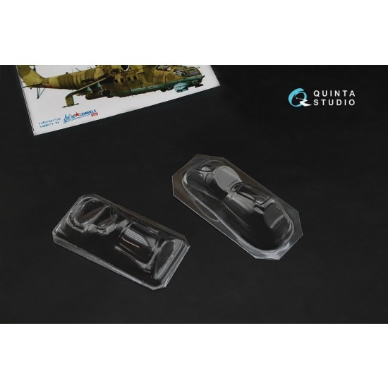 1/72 Mi-24/35 All Bubble-Version Vacuformed Clear Canopy for Zvezda Kit