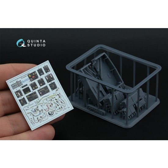 1/35 AH-64A forward Avionics Bays Interior 3D Decal for Trumpeter (with 3D-printed resin)