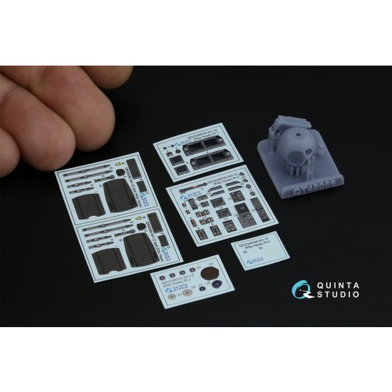 1/48 AH-1Z Zulu Cobra/Viper Interior 3D Decal for KittyHawk (with 3D-printed resin)