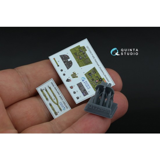 1/72 P-40E Wtarhawk Interior 3D Decal for Academy/Modelist (with 3D-printed resin)