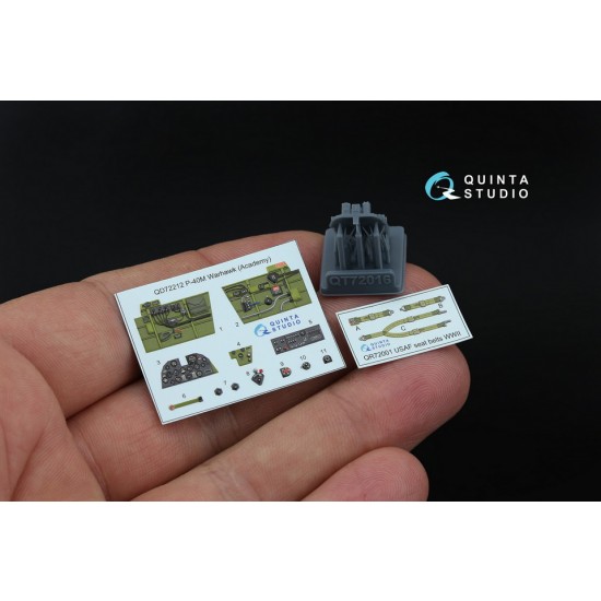 1/72 P-40M Warhawk Interior 3D Decal for Academy kits (with 3D-printed resin parts)