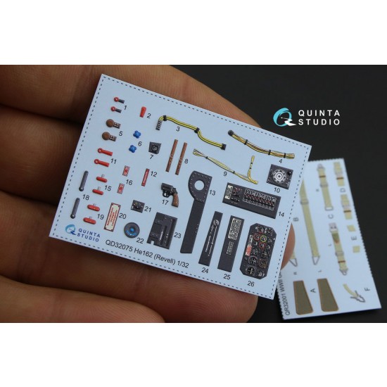 1/32 He 162 3D-Printed & Coloured Interior Decals for Revell kit