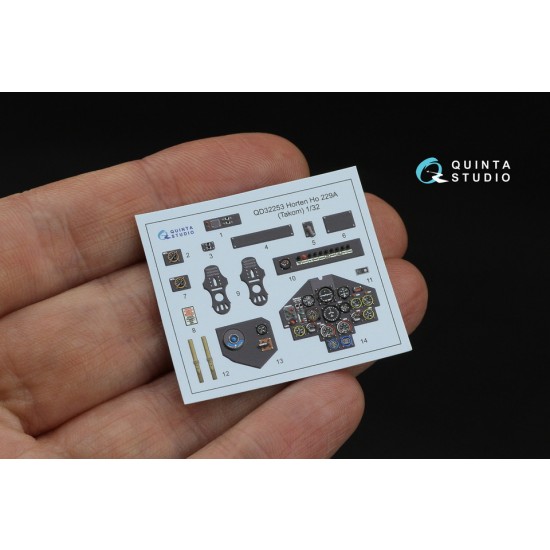 1/32 Horten Ho 229A Interior 3D Decal for Takom kits