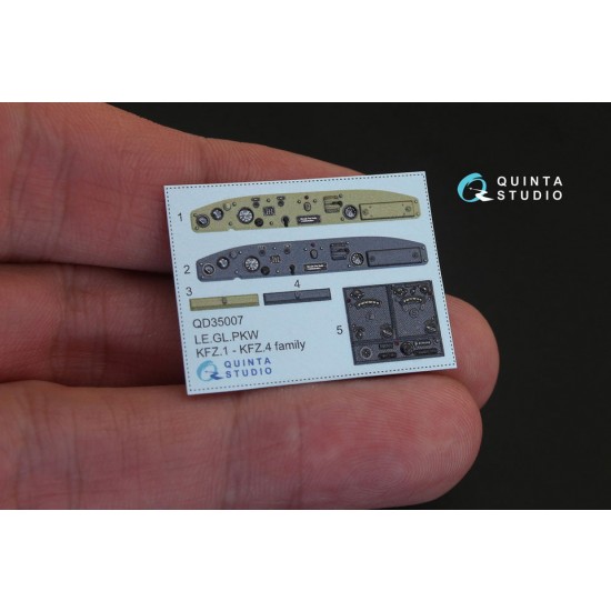 1/35 KFZ 1-4 3D-Printed & Coloured Interior Decals for ICM kits