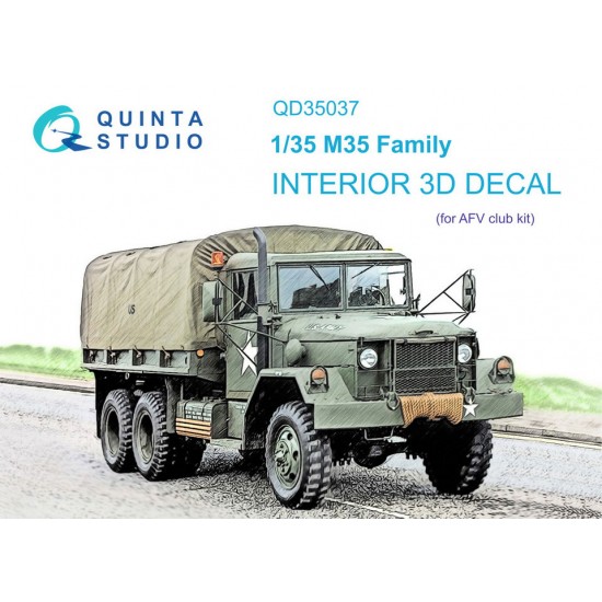 1/35 M35 Family 3D-Printed & Coloured Interior on Decal Paper for AFV Club kits