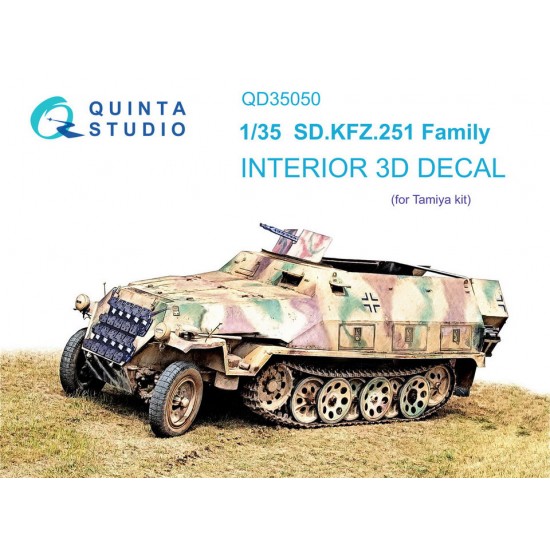 1/35 SD.KFZ.251 Family 3D-Printed & Coloured Interior on Decal Paper for Tamiya kits