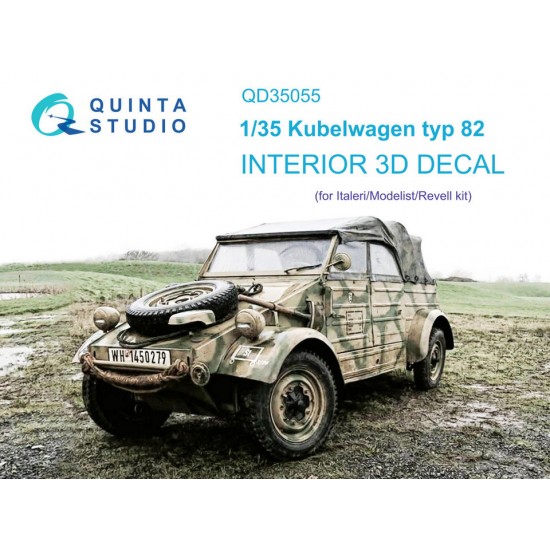 1/35 Kubelwagen typ 82 3D-Printed & Coloured Interior on Decal Paper for Italeri kits
