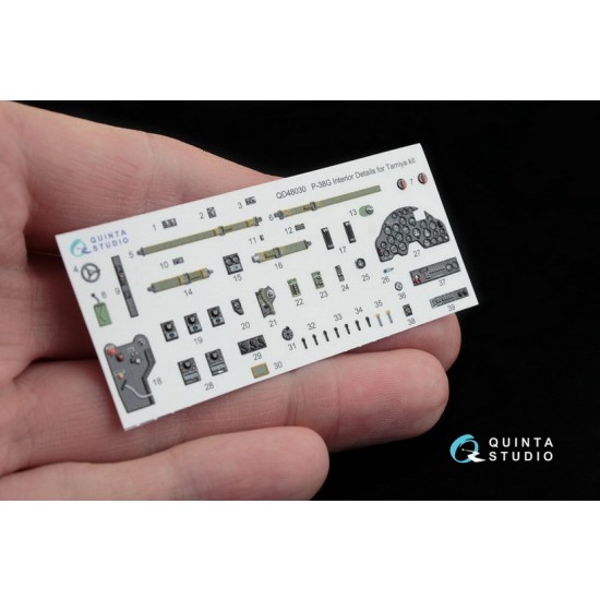 1/48 P-38G Interior Detail Set (on decal paper) for Tamiya Kit