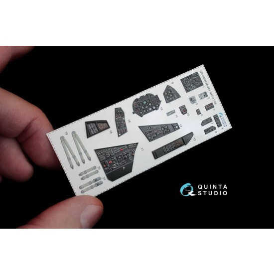 1/48 Mi-24V Nato Black Panels Interior Detail Set (on decal paper) for Zvezda Kit