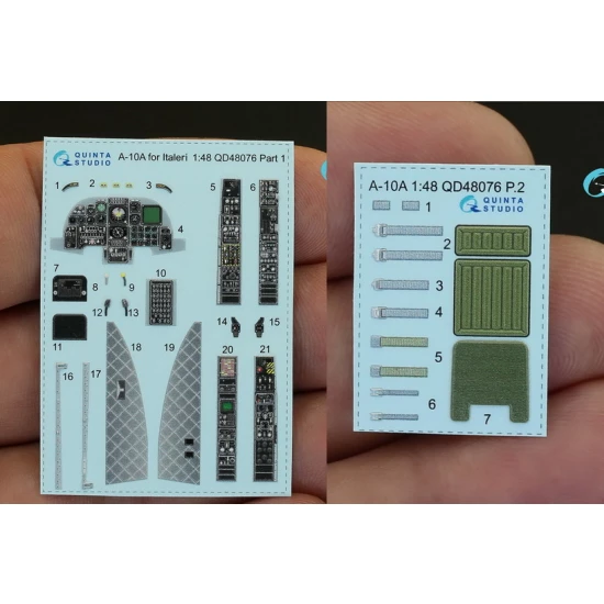 1/48 A-10A Interior Detail Set (on decal paper) for Italeri Kit