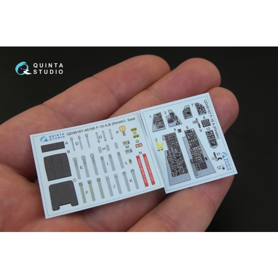 1/48 F-16A Fighting Falcon Coloured Interior Decals for Kinetic kit