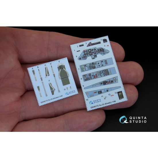 1/48 Sukhoi Su-33 3D Printed & Coloured Interior Decal Parts for Kinetic kit