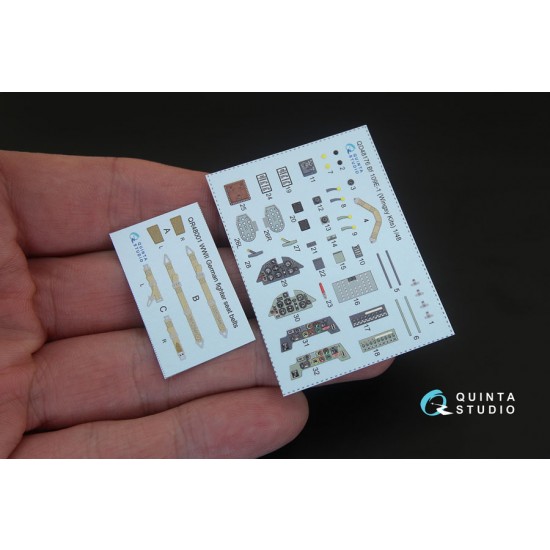 1/48 Messerschmitt Bf 109E-1 Coloured Interior Decals for Wingsy kits kit