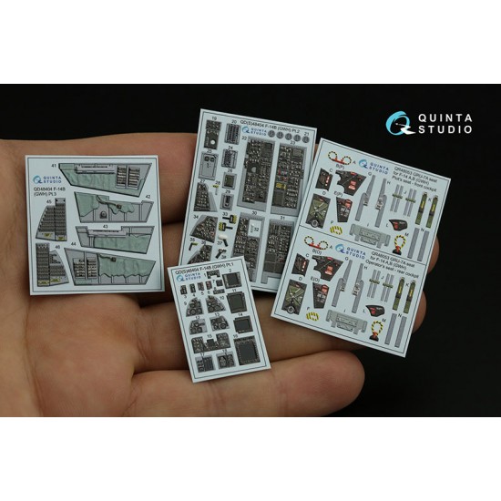 1/48 F-14B 3D-Printed & Coloured Interior on Decal Paper for GWH kits