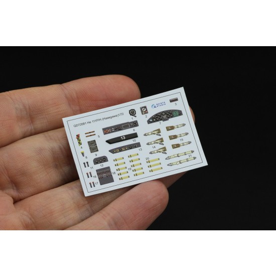 1/72 He 111 P/H Interior 3D Decal for Hasegawa kits