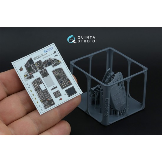 1/32 F-15C PAD-upgraded Interior 3D Decal with 3D-printed Resin for Tamiya Small version