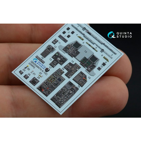 1/48 A-10C Coloured Interior Detail Parts for GWH kits #Small