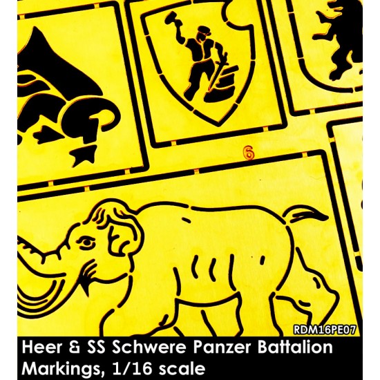 1/16 Heer and SS Schwere Panzer Battalion Markings (stencils, 2 Large Frets)