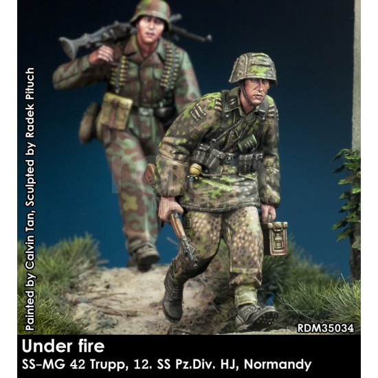 1/35 "Under Fire" WSS MG 42 Team 12. SS-Pz.Div. HJ, Normandy 1944 (2 figures)