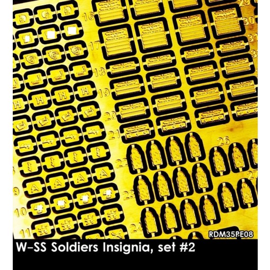 1/35 W-SS Soldiers Insignia, set #2 (single fret size 40x60mm)