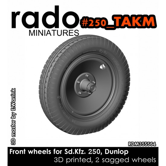 1/35 Sd.kfz. 250 Wheels (Dunlop) for Takom kit