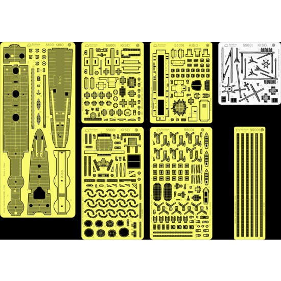 1/700 IJN Light Cruiser Kiso (1933) Detail-Up set [7 PE sheets]