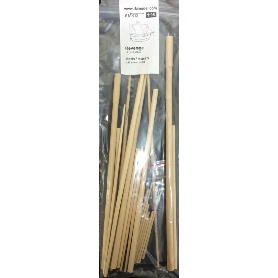 1/96 Masts for Revenge (Wooden, 19pcs)