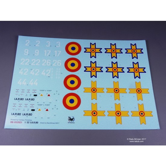 Decals for 1/32 Romanian IAR 80 Monoplane