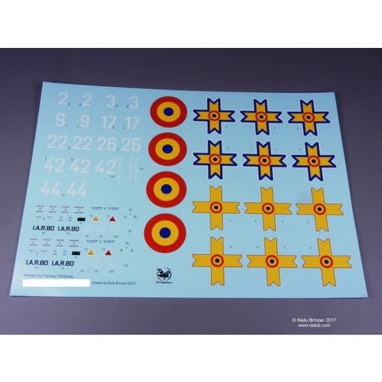 Decals for 1/72 Romanian IAR 80 Monoplane