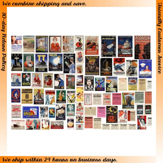 1/35, 1/32 WWII Era - The Netherlands Mixed Commercial & Political Posters