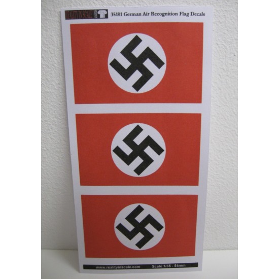 1/35 WWII German Air Recognition Flag - 3 Decals