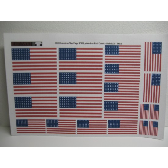 1/35 WWII American Flags (Printed on real cotton sheet)