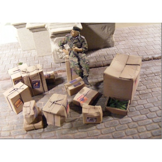 1/35 Cardboard Boxes (12 resin parts & decals)