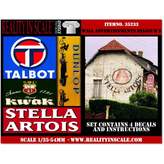 1/35 Wall Advertisement Decals 1930's - 1950's - Belgium set 2 (4pcs)