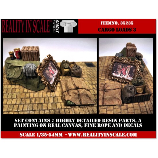 1/35 Cargo Loads Set 3 (7 resin pcs. decals, fine rope & painting on real canvas)