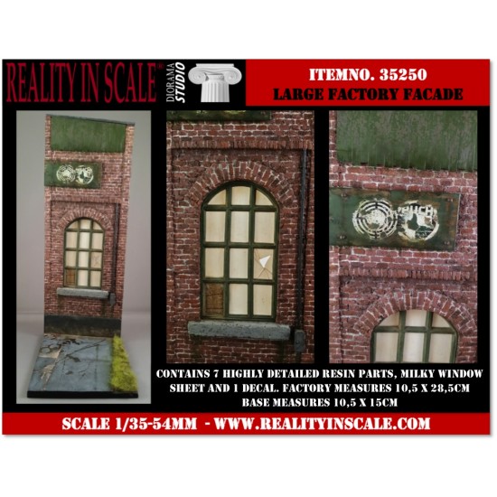 1/35 Large Factory Facade with Base (7 Resin Parts+1 Decal+Milky Window Sheet)