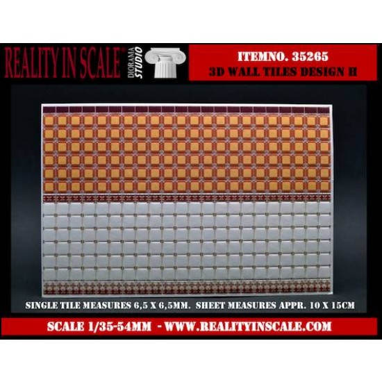 1/35 3D Wall Tiles Design H (single tile: 6.5 x 6.5mm)