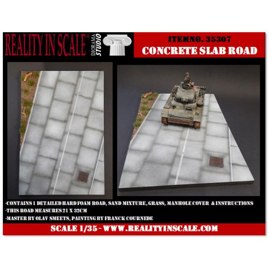 1/35 Concrete Slab Road (21 x 32 x 0.8cm)