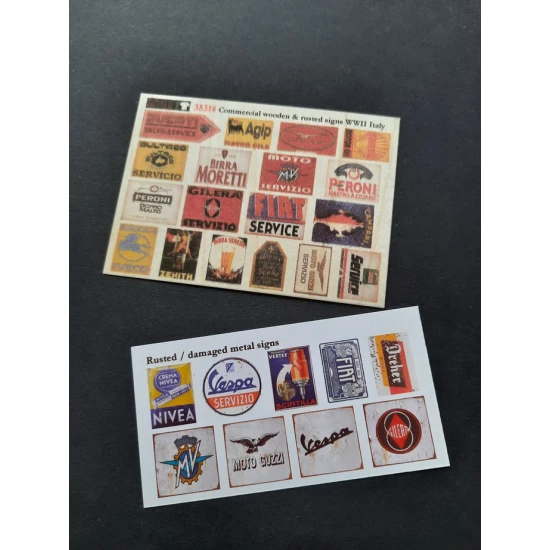 1/35 WWII-Present Italian Commercial Wooden & Rusted Signs