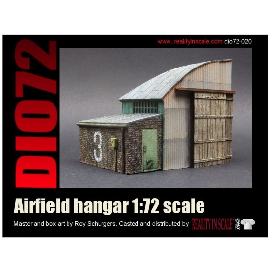 1/72 Airfield Hangar (3 Resin Parts,Length:12cm, Width:4cm, Height:6cm)